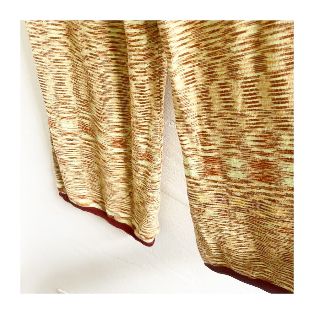 Urban Outfitters Cropped Pants Women L Mustard Spacedye Knit Wide Leg Drawstring - Picture 10 of 10